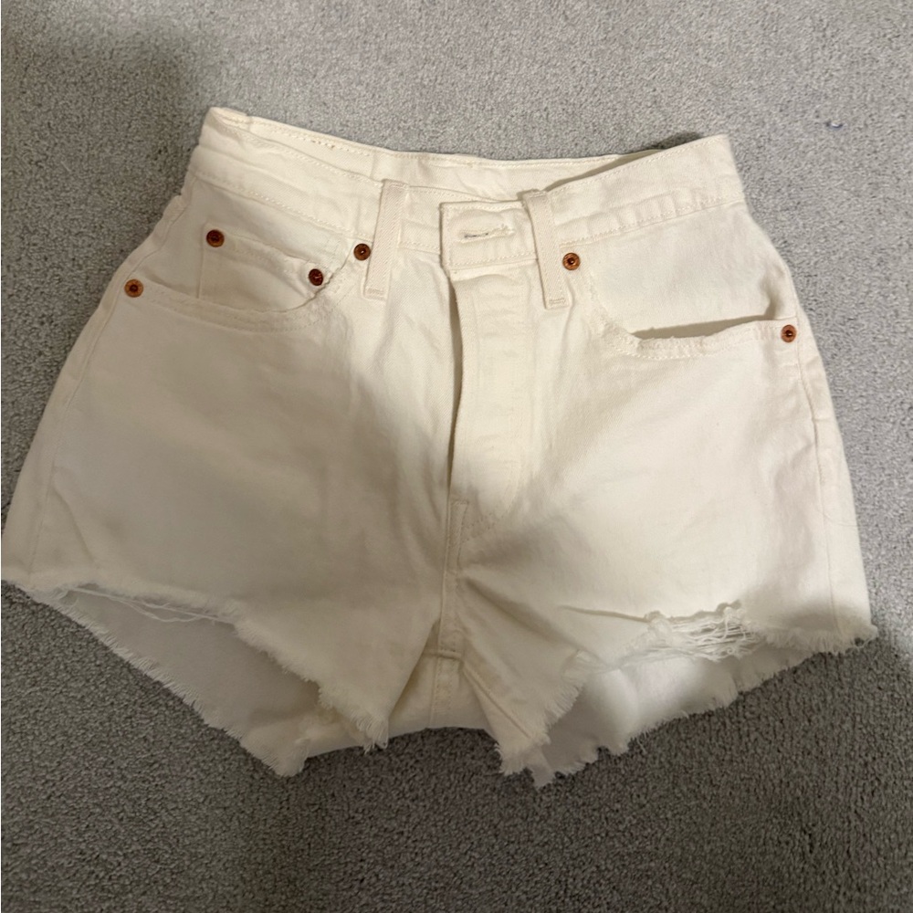 Levi's Women's Off-White 501 Jean Shorts